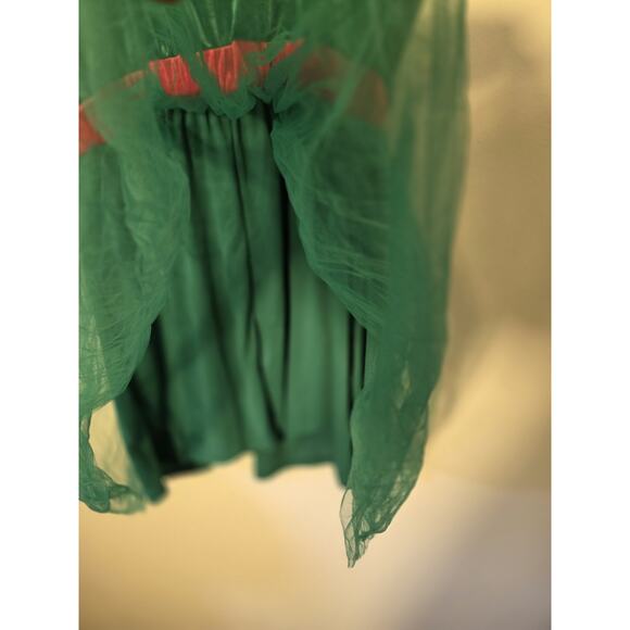Born Famous Dress Elf Holiday Green Short Tutu Sleeveless Lined Size XL - Picture 12 of 13
